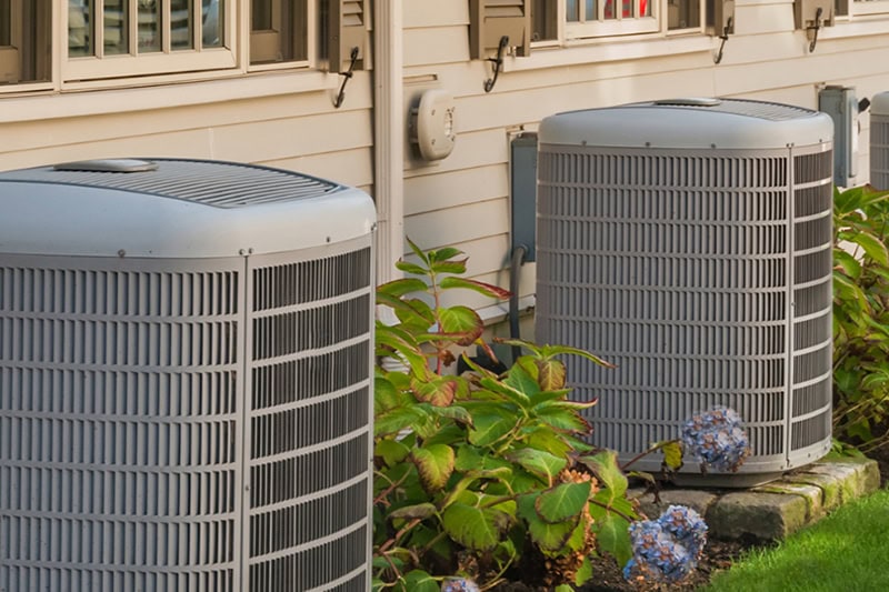 AC units sitting outside of home.